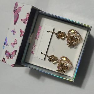 Betsy Johnson Heart &Butterfly Spring Bloom Earring